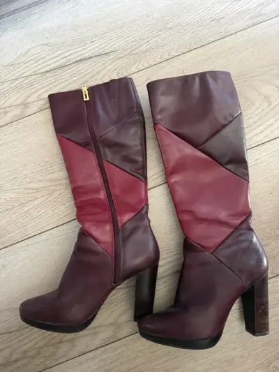 Botas Gacel 36 de cuero bicolor con tacón alto - miniatura 1