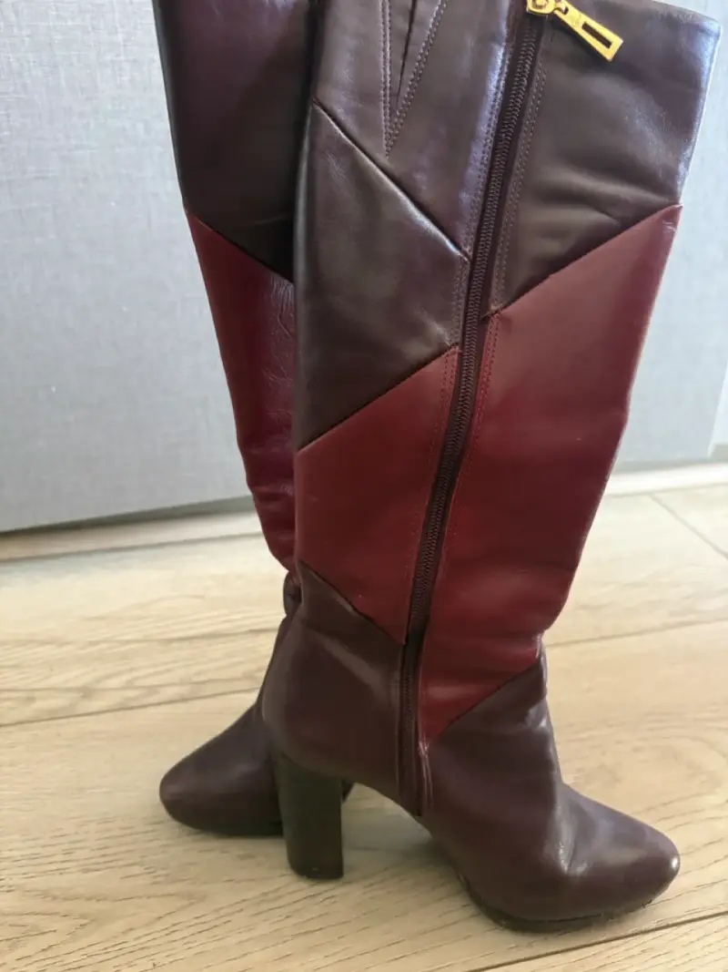 Botas Gacel 36 de cuero bicolor con tacón alto - 4