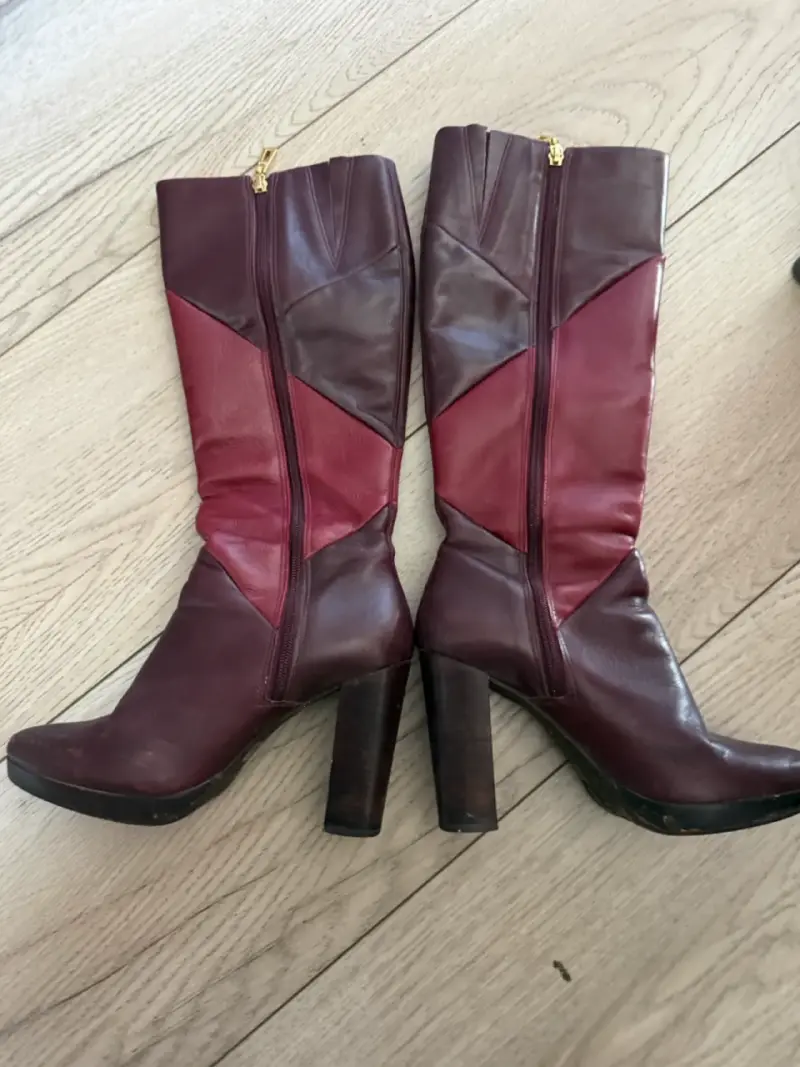 Botas Gacel 36 de cuero bicolor con tacón alto - 5