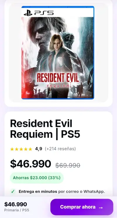 Resident Evil Requiem PS5 Digital - miniatura 1