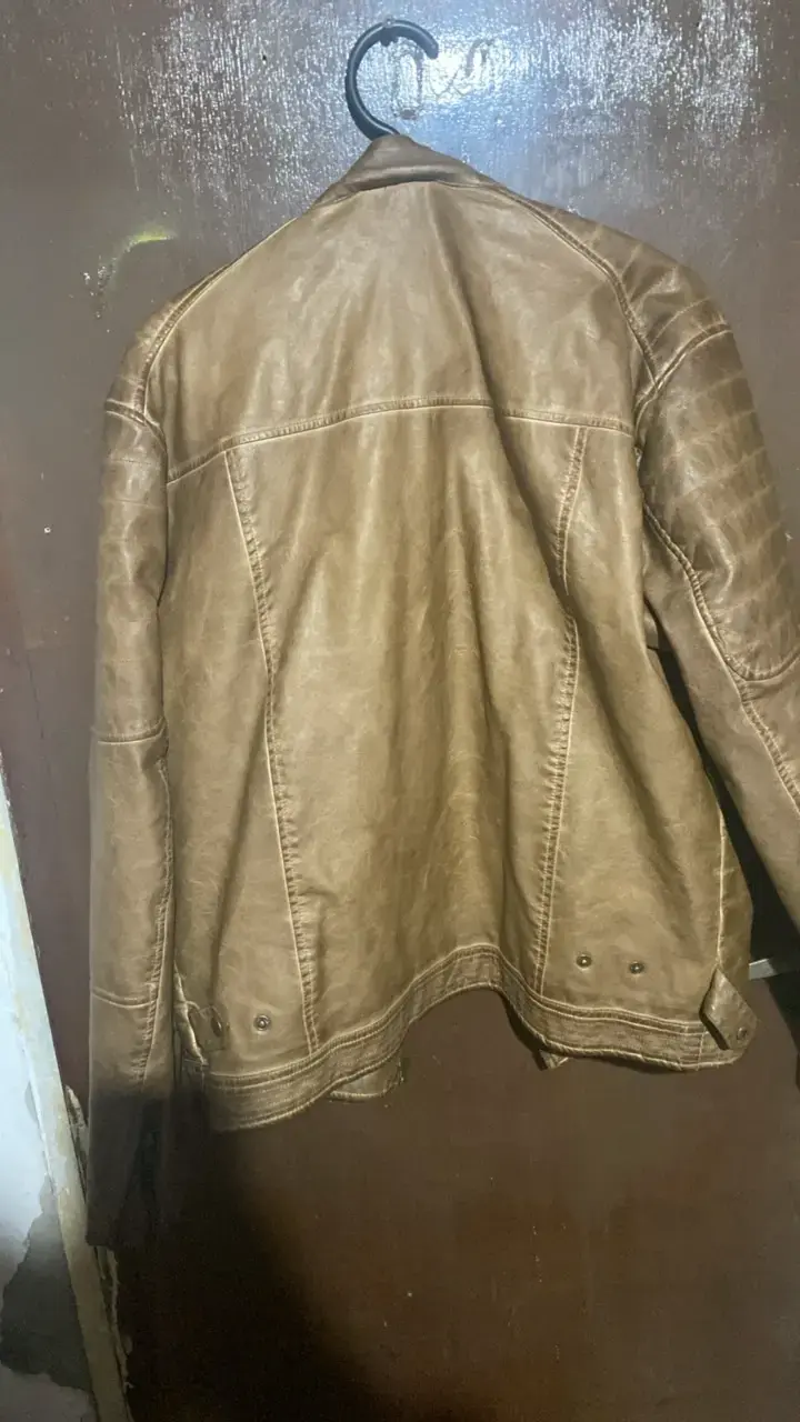 Chaqueta de cuero marrón Perve talla M - 2
