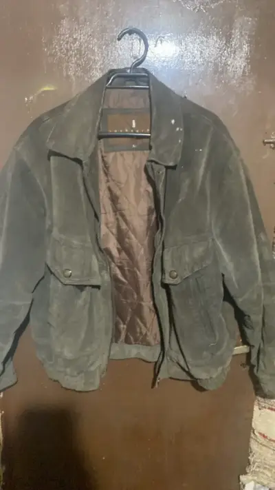 Chaqueta de gamuza marrón para hombre - miniatura 1