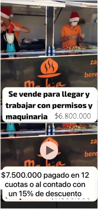 Carro de comida con permisos y maquinaria - miniatura 1