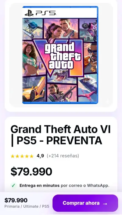 Grand Theft Auto VI PS5 DIGITAL - miniatura 2