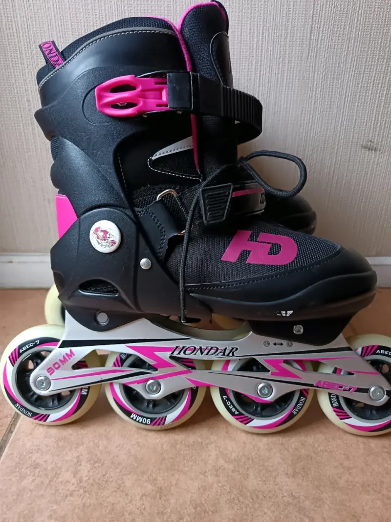 Patines en línea Hondar negros y rosados - 1