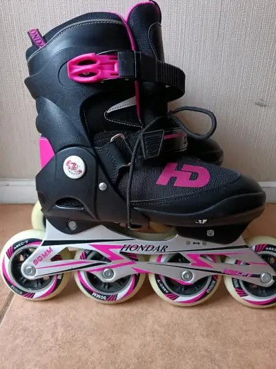 Patines en línea Hondar negros y rosados - miniatura 1