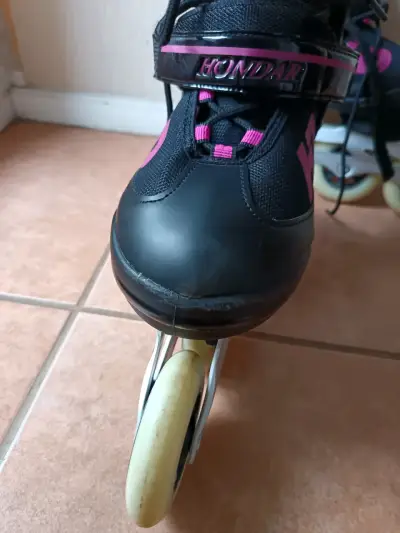 Patines en línea Hondar negros y rosados - miniatura 3