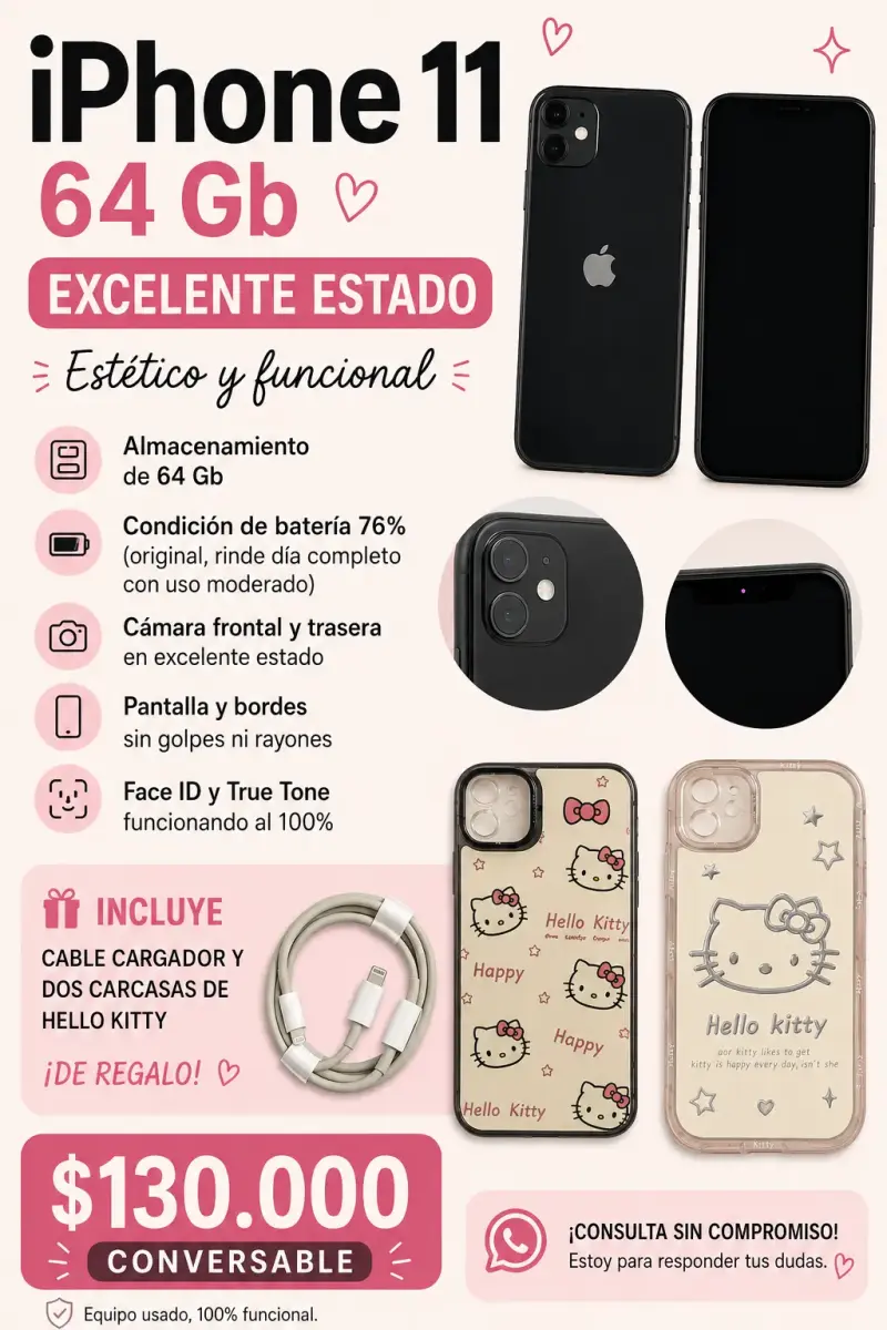 iPhone 11 64GB en excelente estado - 1
