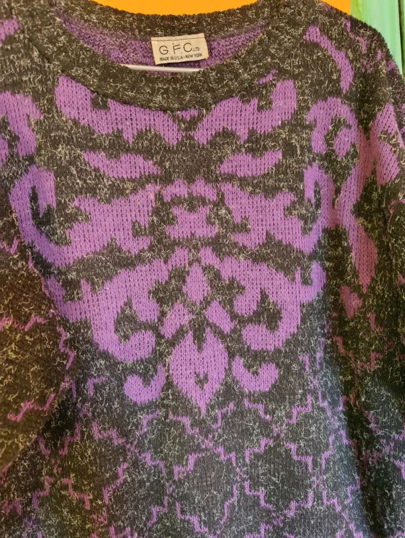 Chaleco vintageGFC gris y morado - 2