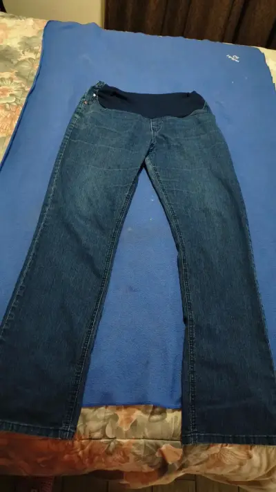 Jeans maternales azul oscuro - miniatura 1