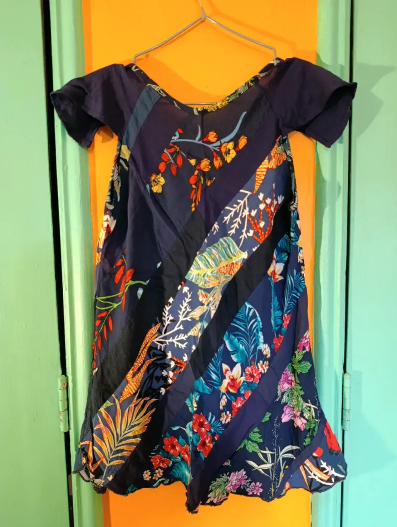 Polera tipo vestido floral bohemio multicolor