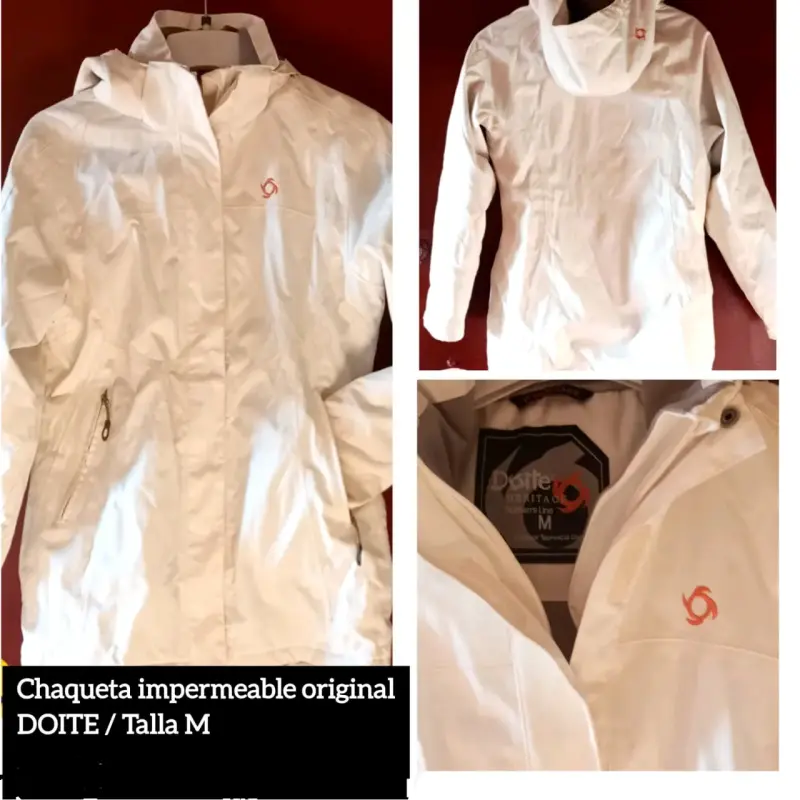 Chaqueta impermeable blanca Doite