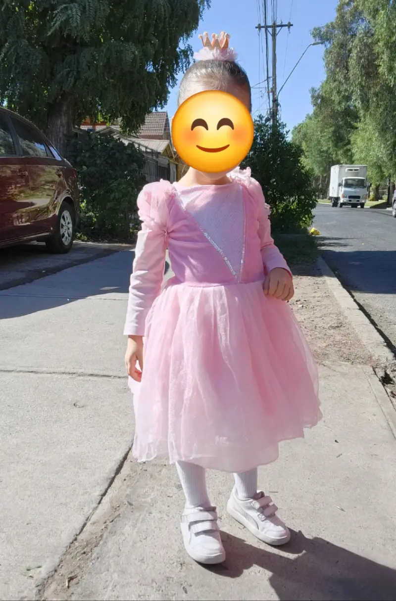 Lindo vestido de bailarina rosa para niña - 1