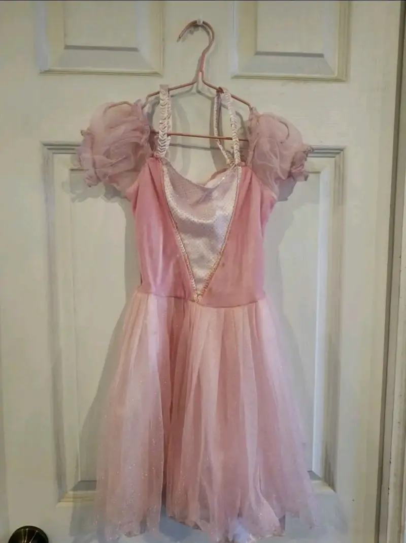 Lindo vestido de bailarina rosa para niña - 2