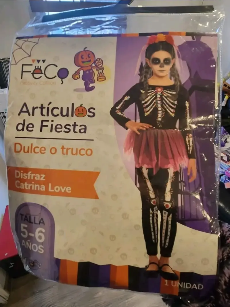 Disfraz de esqueleto con flores - 2