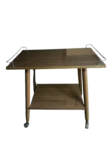 Rack de TV de madera con ruedas - 1