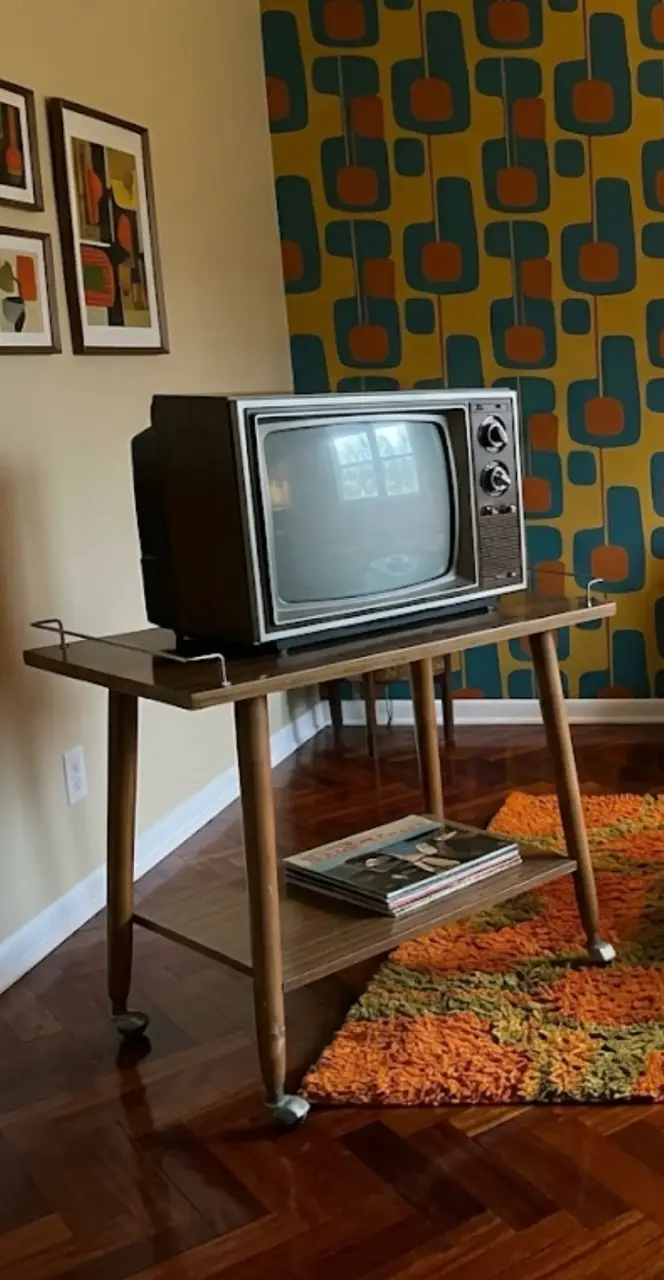 Rack de TV de madera con ruedas - 3