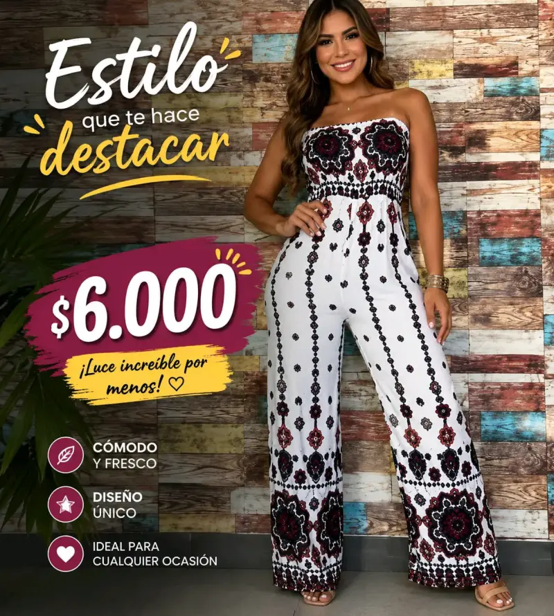 Enterito floral blanco y azul - 1