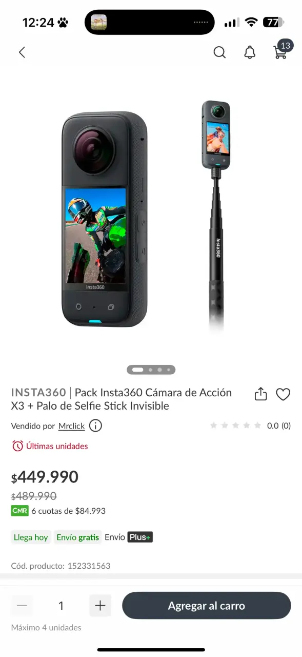 Cámara 360 Insta360 X3 - 3