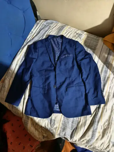 Pantalones de vestir azul marino para hombre - miniatura 3