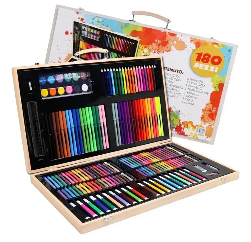 Set de arte 180 piezas con estuche de madera - 1