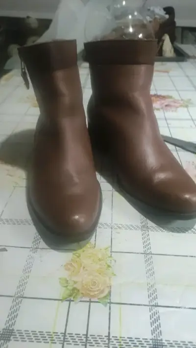 Botines de cuero marrón para mujer gacel número 38 - miniatura 1