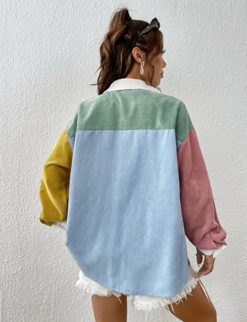 Camisa de pana multicolor Shein EZwear - 4
