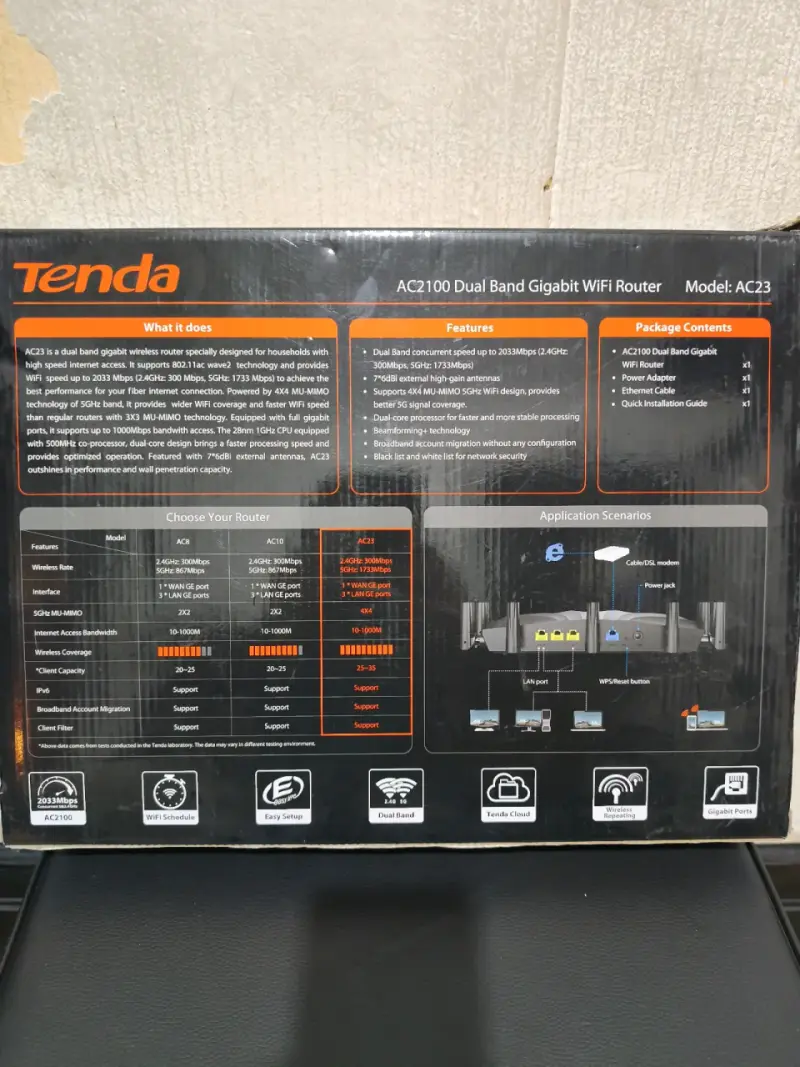 Router WiFi Tenda AC2100 Dual Band Gigabit - 3