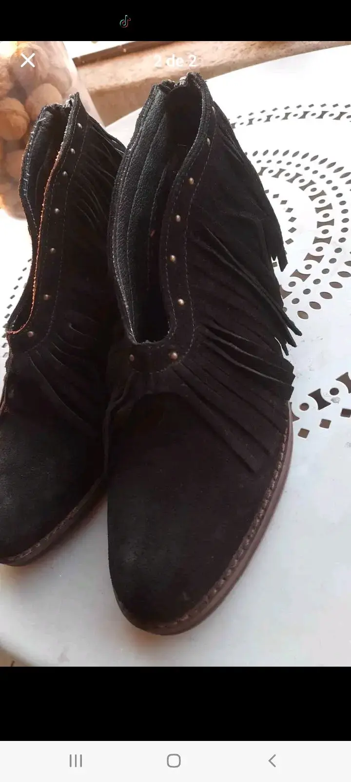 Botines negros con flecos - 5