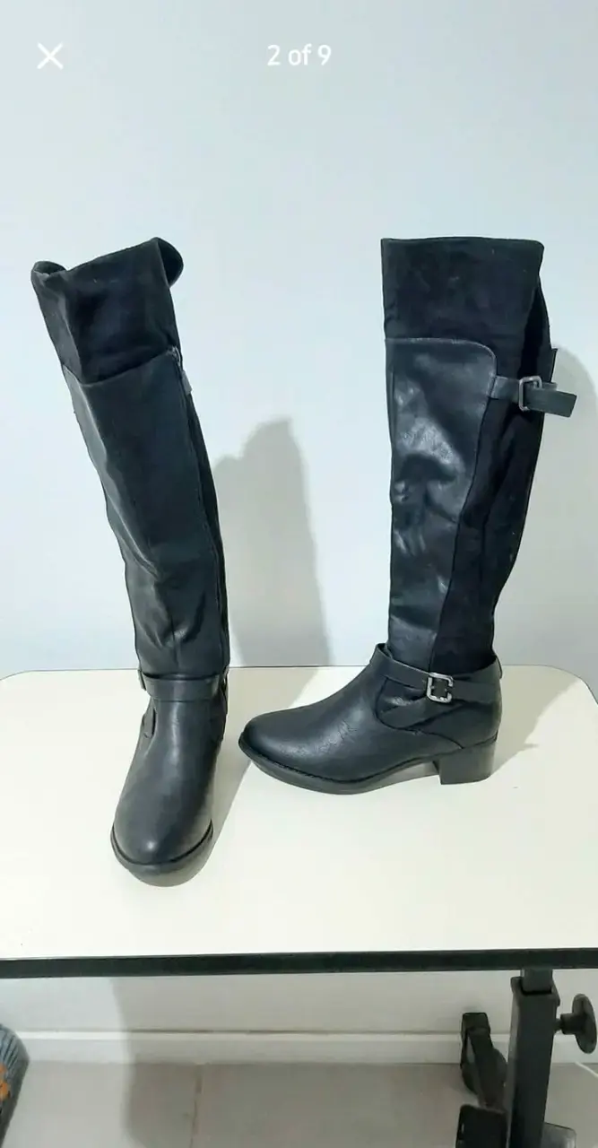 Botas negras de cuero hasta la rodilla - 2