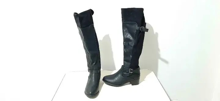 Botas negras de cuero hasta la rodilla - 3