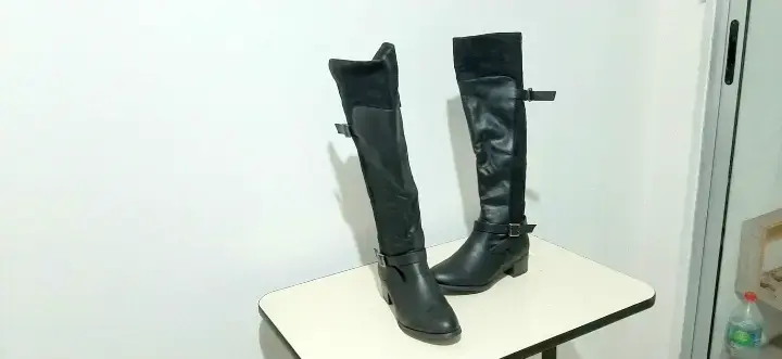Botas negras de cuero hasta la rodilla - 4