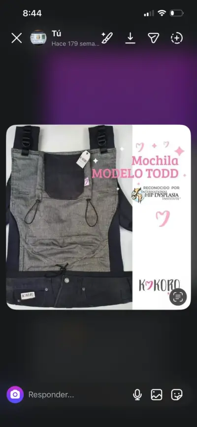 Mochila portabebé Kokoro modelo Todd - miniatura 1
