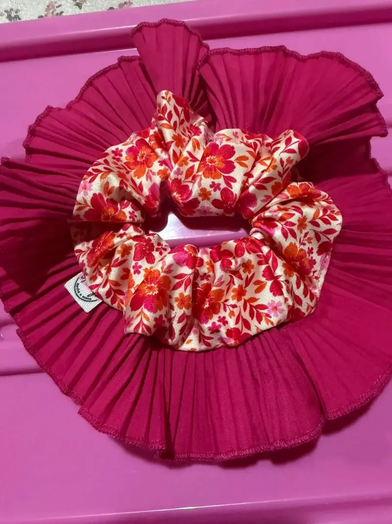 Rumba plisado azul y estampado - 3