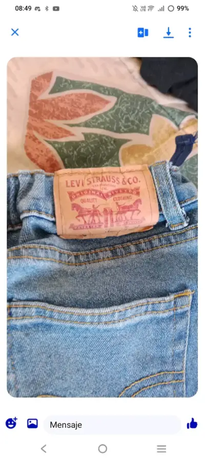 Jeans Levi's clásicos de mezclilla azul - miniatura 1