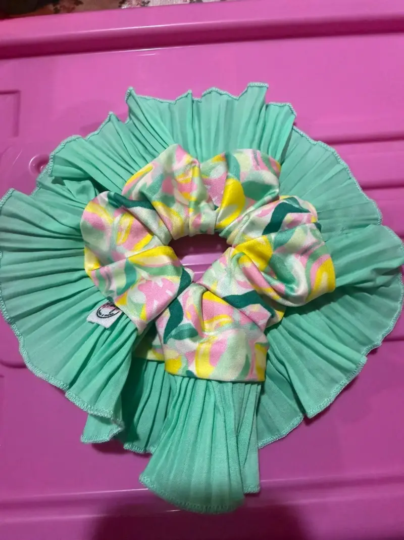 Rumba plisado azul y estampado - 4