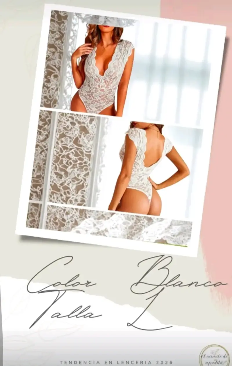 Body de encaje blanco talla L