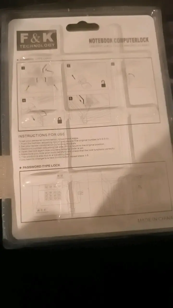 Candado de seguridad para notebook F&K - 2