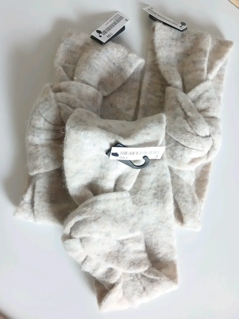 Cintillo de lana tejido beige - 2