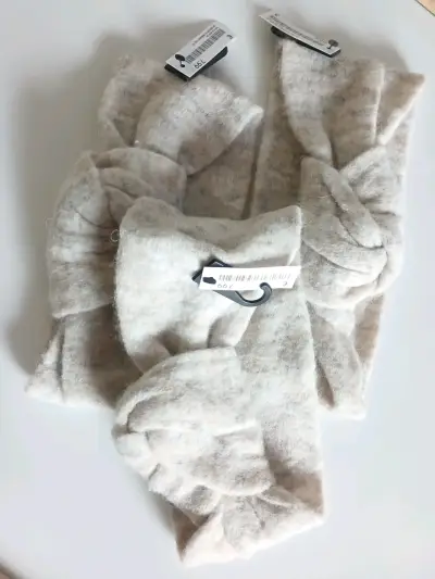 Cintillo de lana tejido beige - miniatura 2