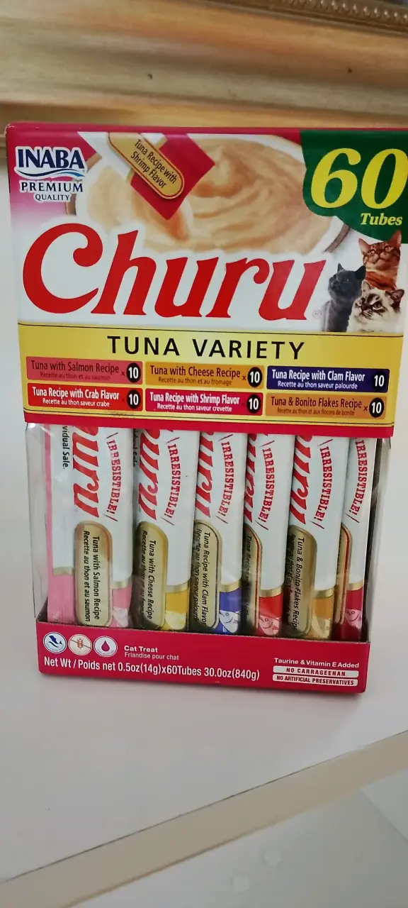 Pack de 60 tubos de snacks Churu para gatos - 1
