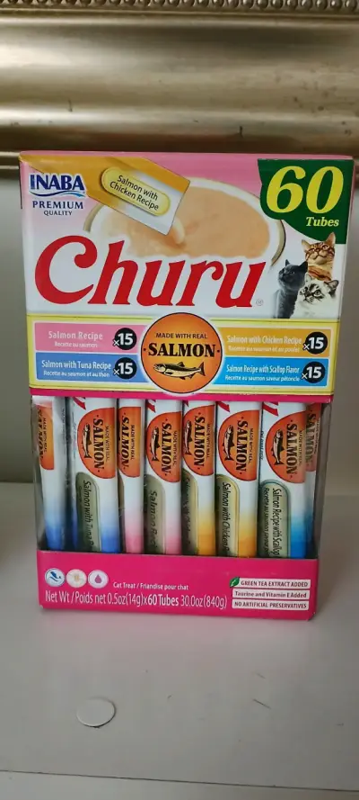 Pack de 60 tubos de snacks Churu para gatos - miniatura 2