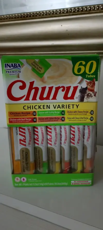 Pack de 60 tubos de snacks Churu para gatos - miniatura 3
