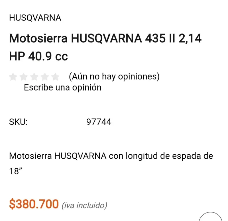 Motosierra Husqvarna naranja semi- nueva - 4