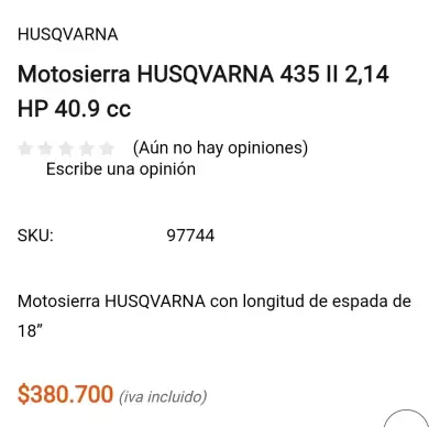 Motosierra Husqvarna naranja semi- nueva - miniatura 4