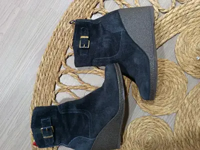 Botines de gamuza azul con hebilla - miniatura 2