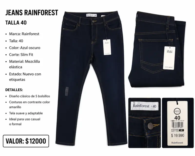 Jeans Rainforest azul oscuro talla 40