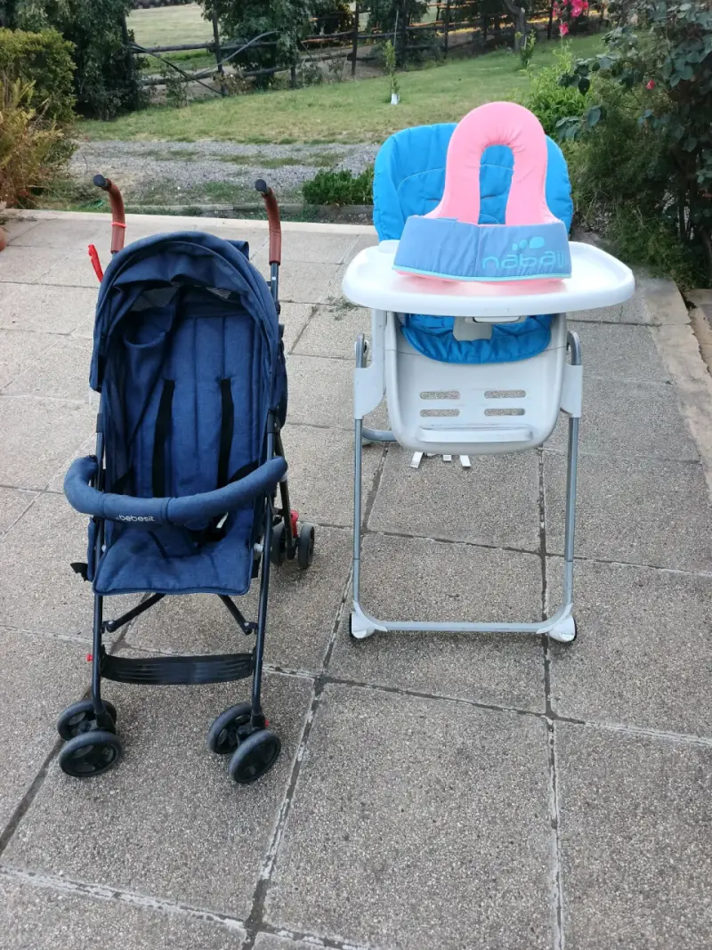 Coche y silla de comer para bebé