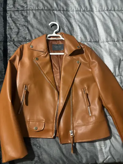 Chaqueta de cuero marrón Kimera - miniatura 1