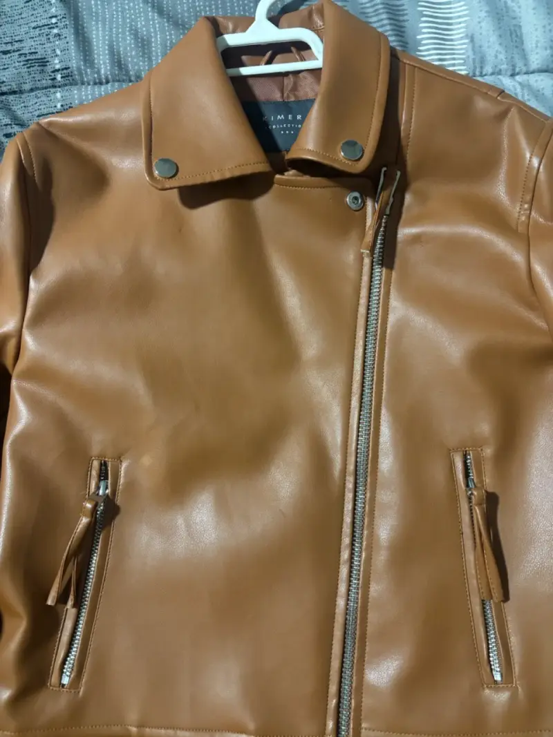 Chaqueta de cuero marrón Kimera - 4